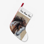 Verf paard in woestijn kleine kerstsok (Voorkant (Hangend))