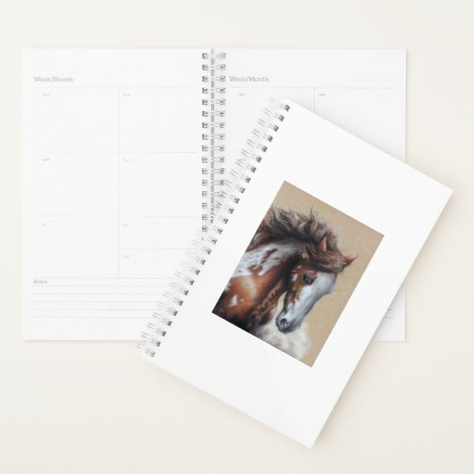Verf paard in woestijn planner (Display)