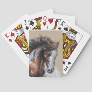 Verf paard in woestijn pokerkaarten