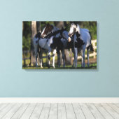 Verf paarden canvas afdruk (Insitu (Houten vloer))