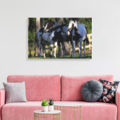 Verf paarden canvas afdruk (Insitu (Woonkamer))