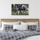 Verf paarden canvas afdruk (Insitu (Slaapkamer))