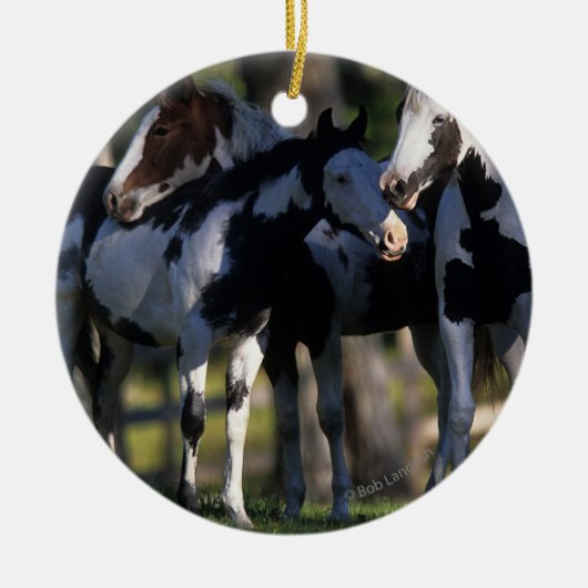 Verf paarden keramisch ornament (Voorkant)