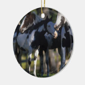 Verf paarden keramisch ornament (Links)