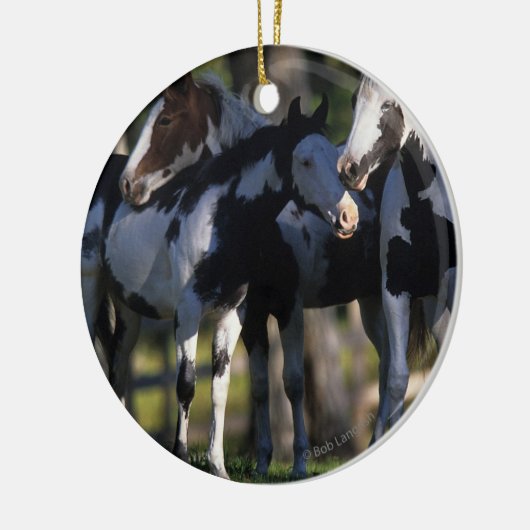 Verf paarden keramisch ornament (Links)