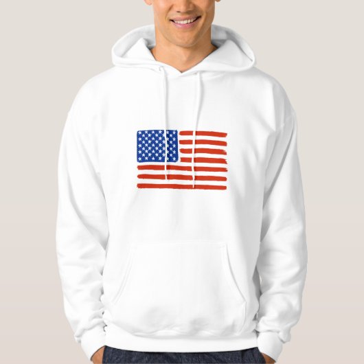 Verf Penseel Amerikaanse vlag Hoodie (Voorkant)