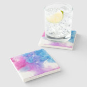 Verf Plumes Stenen Onderzetter (Zijkant)