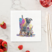 Verf Pug � Abstracte Kunst Hond Servet (Insitu)