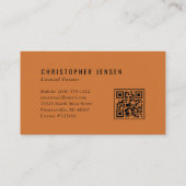 Verf QR Code Terracotta Zwart Schilderen Visitekaartje (Achterkant)