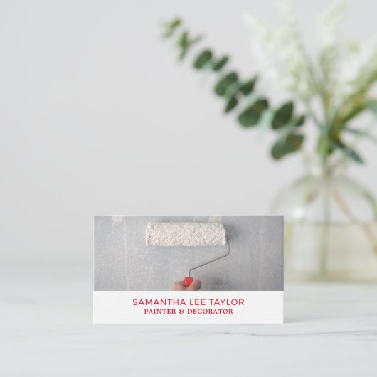Verf Roller, schilder en decorator Visitekaartje (Staand voorkant)