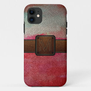 Verf rood leder ziet er bruin label uit Case-Mate iPhone case