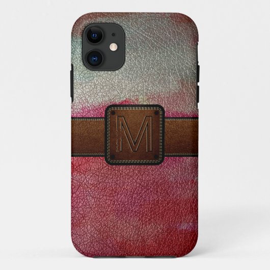 Verf rood leder ziet er bruin label uit Case-Mate iPhone case (Achterkant)