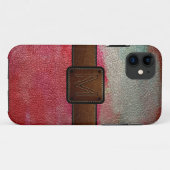 Verf rood leder ziet er bruin label uit Case-Mate iPhone case (Achterkant (horizontaal))