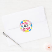Verf Sip Herhaal Bachelorette Party Favor Ronde Sticker (Envelop)