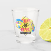 Verf Sip Herhaal Bachelorette Party Favor Shot Glas (Voorkant)