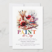 Verf & Sip Wijn Kunst Schilderfeest 50e verjaardag Kaart (Voorkant)