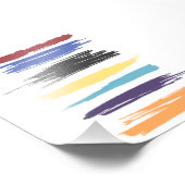 Verf Slagen artistieke Abstracte kleurenstrepen Foto Afdruk (Hoek)