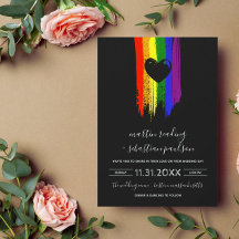 Verf Slagen Pride Flag & Black Heart Wedding