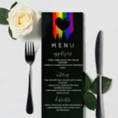 Verf Slagen Pride Flag & Black Heart Wedding Menu