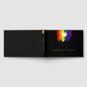 Verf Slagen Pride Flag & Gold Heart Wedding Gastenboek (Volledig)