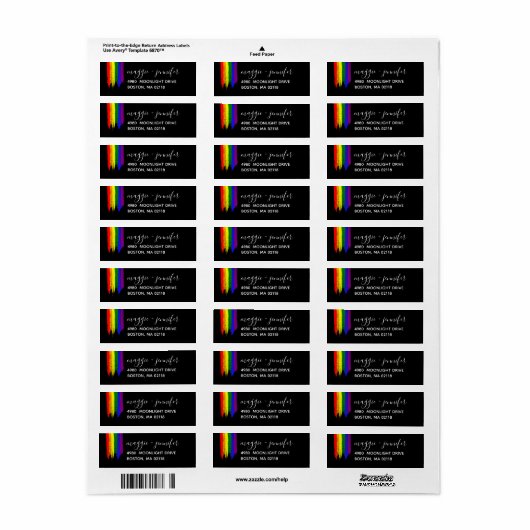 Verf Slagen Pride Flag Wedding Etiket (Full Sheet)