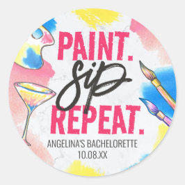 Verf Slurpen Herhalen Bachelorette Kunst Feest Fav Ronde Sticker