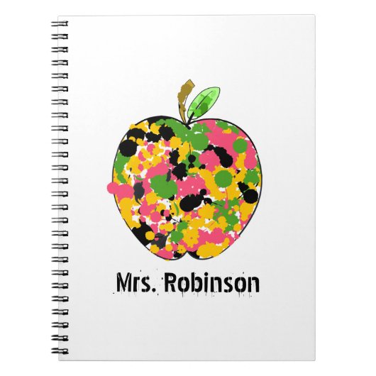 Verf spatbord Apple Spiral notebook voor leraren Notitieboek (Voorkant)