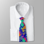 Verf Spats Colorful Mans Stropdas Blue Background (Gebonden)