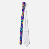 Verf Spats Colorful Mans Stropdas Blue Background (Achterkant)