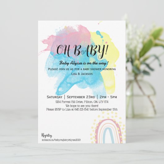 Verf spatten douche kaart (Staand voorkant)