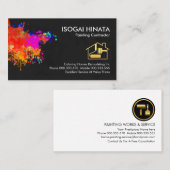 Verf spatten op muurschilder visitekaartje (Voorkant / Achterkant)