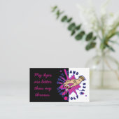 Verf Speckles Roze en Zwart Visitekaartje (Staand voorkant)