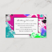 Verf Speckles Roze en Zwart Visitekaartje (Achterkant)