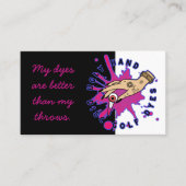 Verf Speckles Roze en Zwart Visitekaartje (Voorkant)