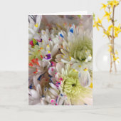 Verf Splash Flower Verjaardag Frameable 7x5 Kaart (Gele Bloem)