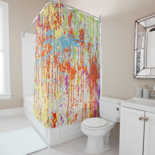 Verf Splash Shower-gordijn Douchegordijn (In situ)