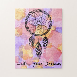 Verf Splash volgt uw dromen 11x14 Legpuzzel