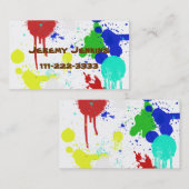 Verf Splashes Roepkaart van kinderen Contactkaartje (Voorkant / Achterkant)