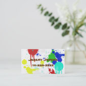 Verf Splashes Roepkaart van kinderen Contactkaartje (Staand voorkant)