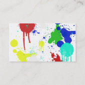 Verf Splashes Roepkaart van kinderen Contactkaartje (Achterkant)