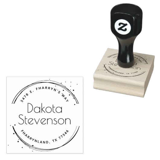 Verf Splat Creëer Uw Eigen Abstracte Ronde Adres Rubberstempel (Gestempeld)