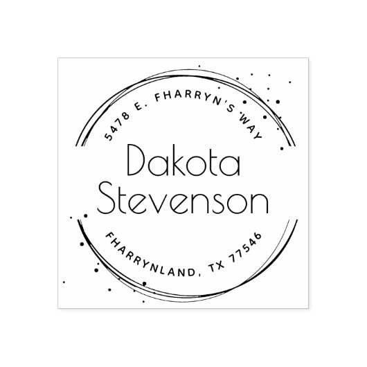 Verf Splat Creëer Uw Eigen Abstracte Ronde Adres Rubberstempel (Afrduk)