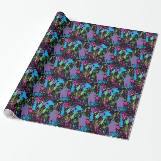 Verf Splater Cadeaupapier (Uitgerold)
