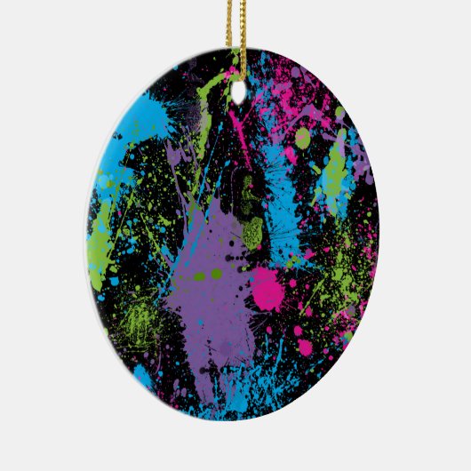 Verf Splater Keramisch Ornament (Rechts)