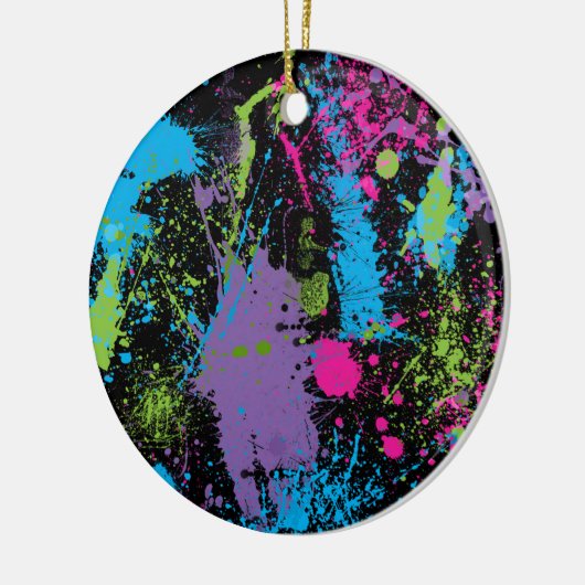 Verf Splater Keramisch Ornament (Links)
