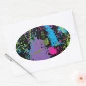 Verf Splater Ovale Sticker (Envelop)