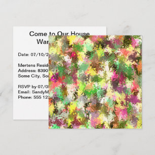 Verf Splatter Art Herfst bladeren Housewarming Kaart
