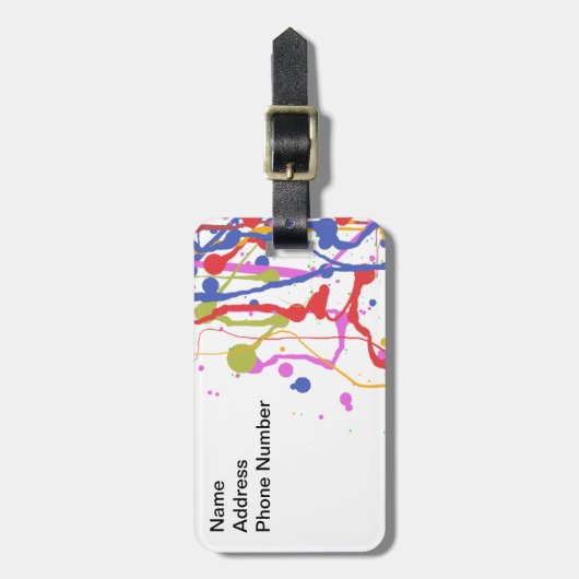 Verf Splatter Bagagelabel (Voorkant verticaal)