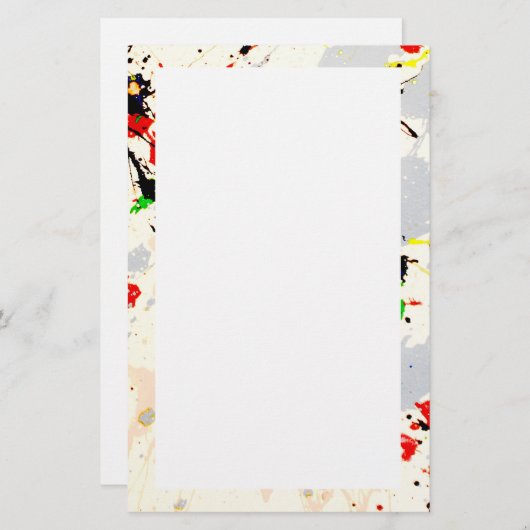 Verf Splatter Briefpapier (Voorkant / Achterkant)