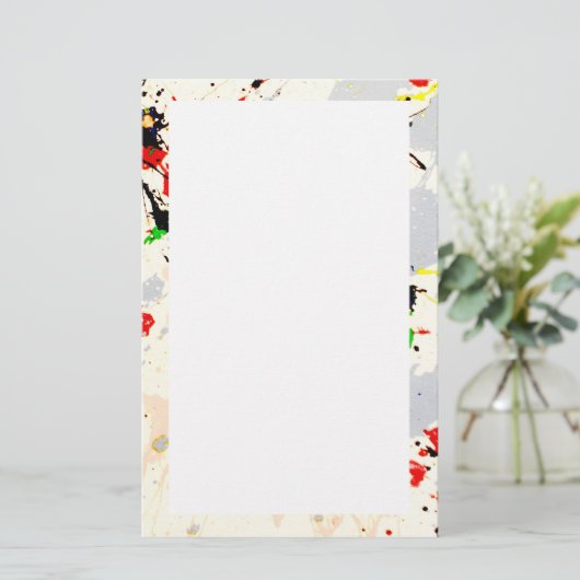 Verf Splatter Briefpapier (Staand voorkant)